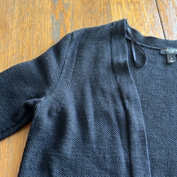 Talbots Women’s Petite 100% linen Black Cardigan size petite Short Sleeves - Picture 12 of 15